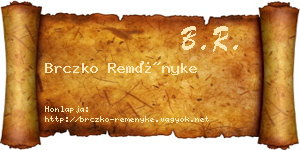 Brczko Reményke névjegykártya